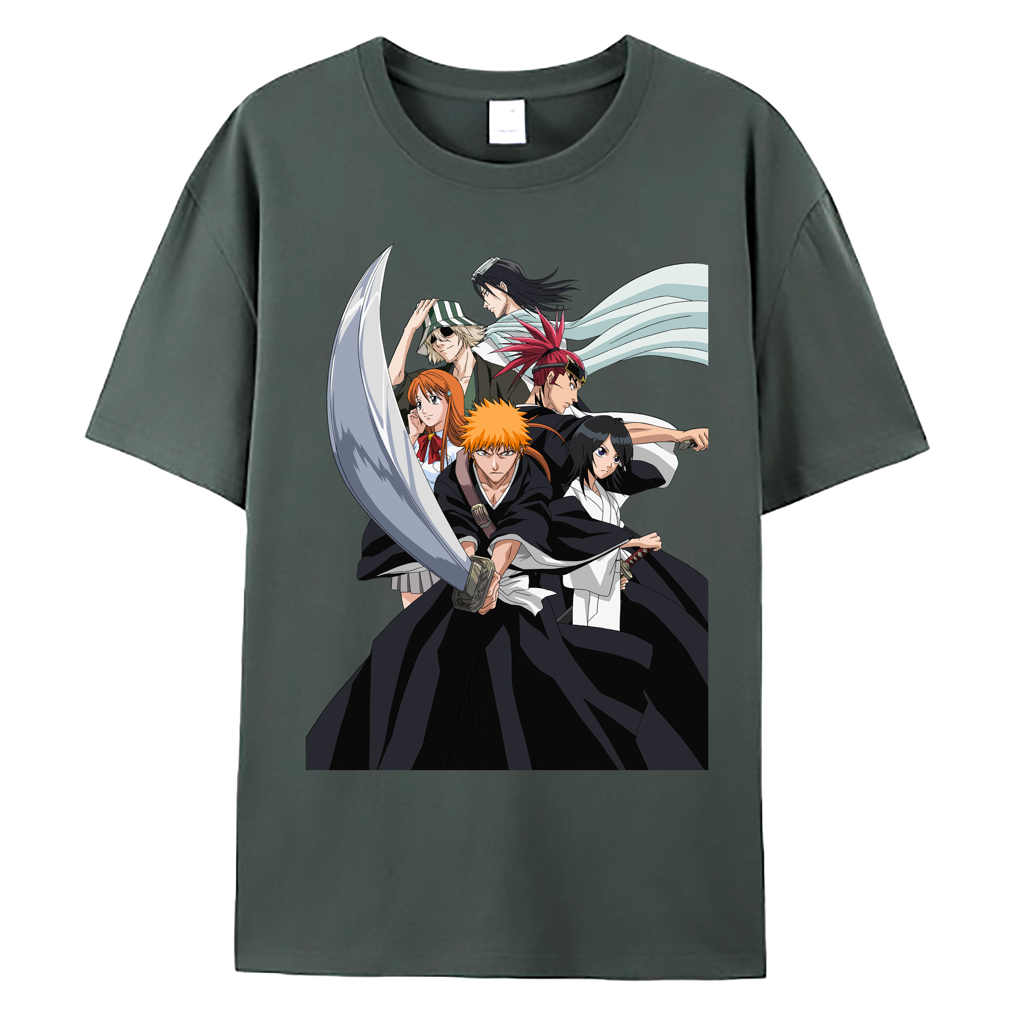 （画像用） ブリーチ 黒崎一護（くろさき いちご）BLEACH Kurosaki Ichigo 綿100％ メンズ半袖Tシャツ｜肌触りやわらか＆通気性